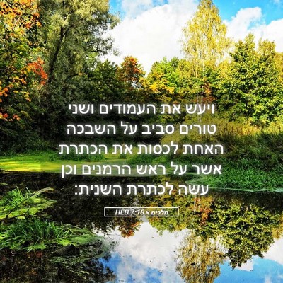 Picture 05 - מלכים א 7:18 HEB - ויעש את העמודים ושני טורים - Bible Verse Picture