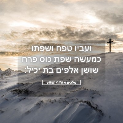 Picture 05 - מלכים א 7:26 HEB - ועביו טפח ושפתו כמעשה שפת - Bible Verse Picture