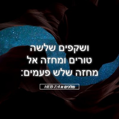 Picture 05 - מלכים א 7:4 HEB - ושקפים שלשה טורים ומחזה אל - Bible Verse Picture