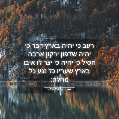 Picture 05 - מלכים א 8:37 HEB - רעב כי יהיה בארץ דבר כי - Bible Verse Picture