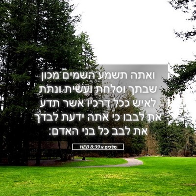 Picture 05 - מלכים א 8:39 HEB - ואתה תשמע השמים מכון שבתך - Bible Verse Picture