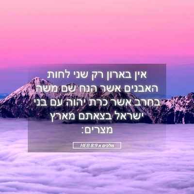 Picture 05 - מלכים א 8:9 HEB - אין בארון רק שני לחות - Bible Verse Picture
