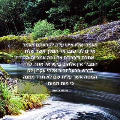 Picture 05 - מלכים ב 1:6 HEB - ויאמרו אליו איש עלה - Bible Verse Picture