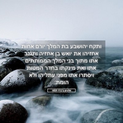 Picture 05 - מלכים ב 11:2 HEB - ותקח יהושבע בת המלך יורם - Bible Verse Picture