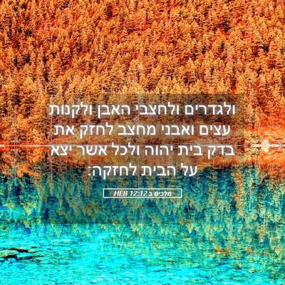 Picture 05 - מלכים ב 12:12 HEB - ולגדרים ולחצבי האבן ולקנות - Bible Verse Picture