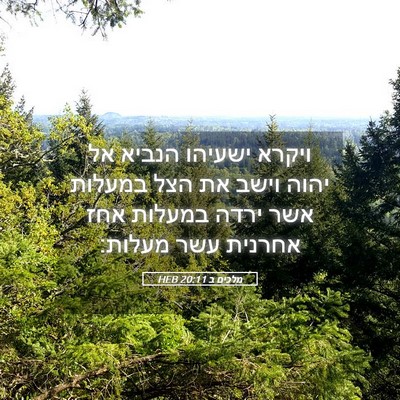 Picture 05 - מלכים ב 20:11 HEB - ויקרא ישעיהו הנביא אל יהוה - Bible Verse Picture