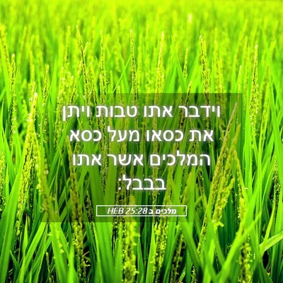 Picture 05 - מלכים ב 25:28 HEB - וידבר אתו טבות ויתן את כסאו - Bible Verse Picture