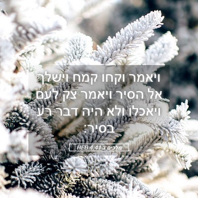 Picture 05 - מלכים ב 4:41 HEB - ויאמר וקחו קמח וישלך אל - Bible Verse Picture