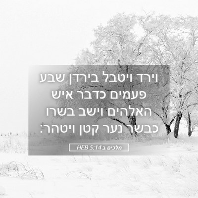 Picture 05 - מלכים ב 5:14 HEB - וירד ויטבל בירדן שבע פעמים - Bible Verse Picture