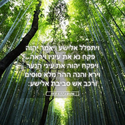 Picture 05 - מלכים ב 6:17 HEB - ויתפלל אלישע ויאמר יהוה - Bible Verse Picture