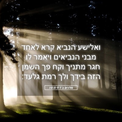 Picture 05 - מלכים ב 9:1 HEB - ואלישע הנביא קרא לאחד מבני - Bible Verse Picture