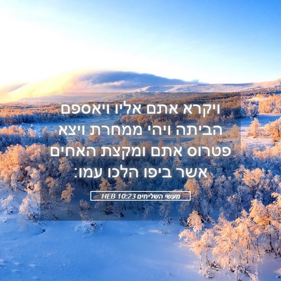 Picture 05 - מעשי השליחים 10:23 HEB - ויקרא אתם אליו ויאספם - Bible Verse Picture