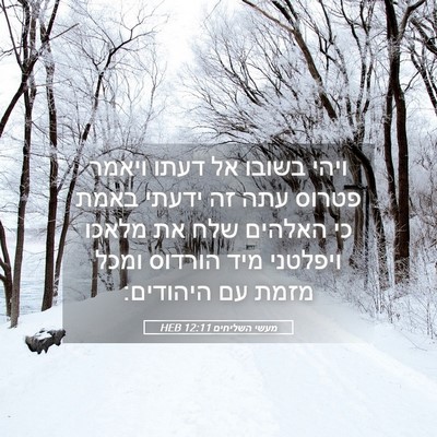Picture 05 - מעשי השליחים 12:11 HEB - ויהי בשובו אל דעתו ויאמר - Bible Verse Picture