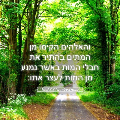 Picture 05 - מעשי השליחים 2:24 HEB - והאלהים הקימו מן המתים - Bible Verse Picture