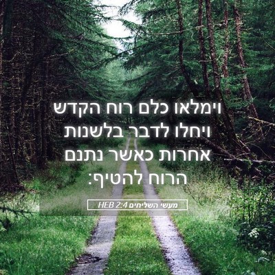 Picture 05 - מעשי השליחים 2:4 HEB - וימלאו כלם רוח הקדש ויחלו - Bible Verse Picture