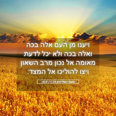 Picture 05 - מעשי השליחים 21:34 HEB - ויענו מן העם אלה בכה ואלה - Bible Verse Picture