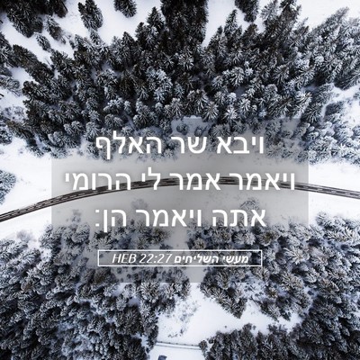 Picture 05 - מעשי השליחים 22:27 HEB - ויבא שר האלף ויאמר אמר לי - Bible Verse Picture