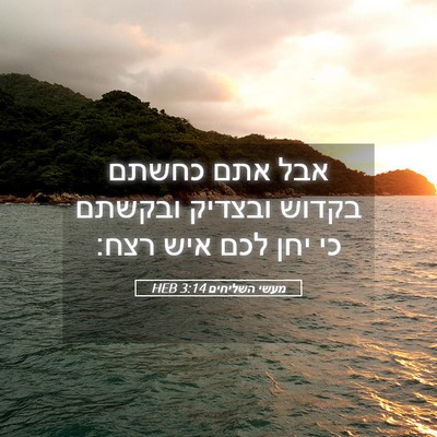 Picture 05 - מעשי השליחים 3:14 HEB - אבל אתם כחשתם בקדוש ובצדיק - Bible Verse Picture