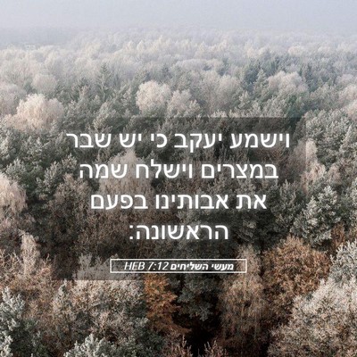 Picture 05 - מעשי השליחים 7:12 HEB - וישמע יעקב כי יש שבר במצרים - Bible Verse Picture