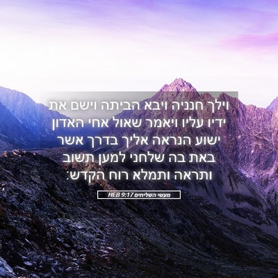 Picture 05 - מעשי השליחים 9:17 HEB - וילך חנניה ויבא הביתה וישם - Bible Verse Picture