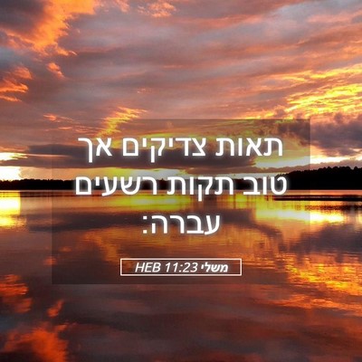 Picture 05 - משלי 11:23 HEB - תאות צדיקים אך טוב תקות - Bible Verse Picture