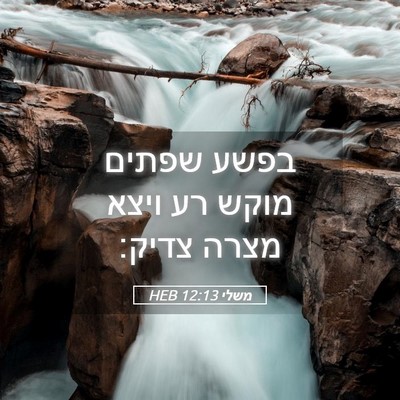 Picture 05 - משלי 12:13 HEB - בפשע שפתים מוקש רע ויצא - Bible Verse Picture