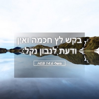 Picture 05 - משלי 14:6 HEB - בקש לץ חכמה ואין ודעת לנבון - Bible Verse Picture
