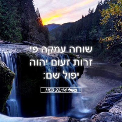 Picture 05 - משלי 22:14 HEB - שוחה עמקה פי זרות זעום יהוה - Bible Verse Picture
