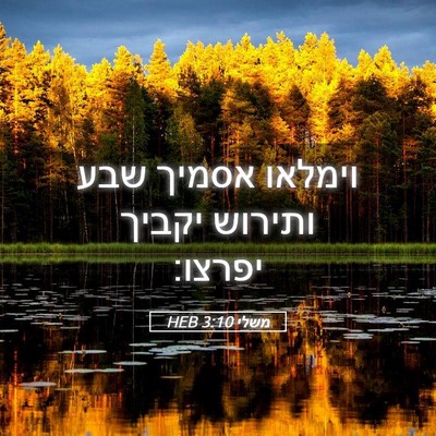 Picture 05 - משלי 3:10 HEB - וימלאו אסמיך שבע ותירוש - Bible Verse Picture