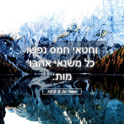 Picture 05 - משלי 8:36 HEB - וחטאי חמס נפשו כל משנאי - Bible Verse Picture