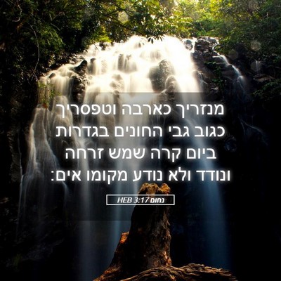 Picture 05 - נחום 3:17 HEB - מנזריך כארבה וטפסריך כגוב - Bible Verse Picture