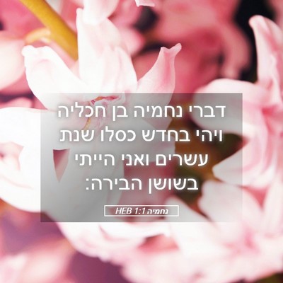 Picture 05 - נחמיה 1:1 HEB - דברי נחמיה בן חכליה ויהי - Bible Verse Picture