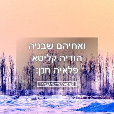 Picture 05 - נחמיה 10:10 HEB - ואחיהם שבניה הודיה קליטא - Bible Verse Picture