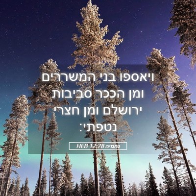 Picture 05 - נחמיה 12:28 HEB - ויאספו בני המשררים ומן - Bible Verse Picture