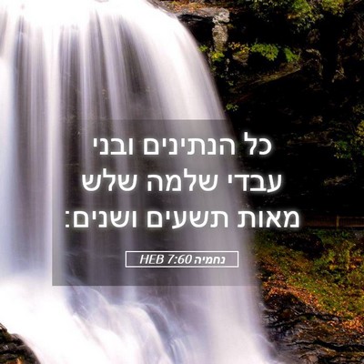Picture 05 - נחמיה 7:60 HEB - כל הנתינים ובני עבדי שלמה - Bible Verse Picture