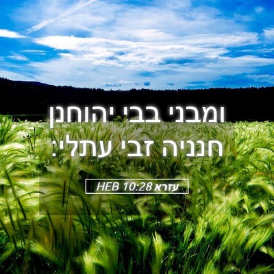 Picture 05 - עזרא 10:28 HEB - ומבני בבי יהוחנן חנניה זבי - Bible Verse Picture