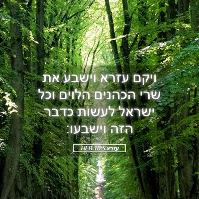 Picture 05 - עזרא 10:5 HEB - ויקם עזרא וישבע את שרי - Bible Verse Picture