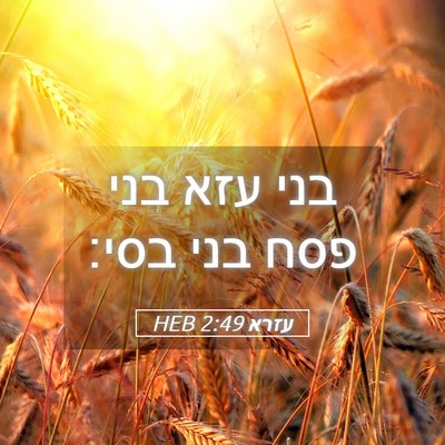 Picture 05 - עזרא 2:49 HEB - בני עזא בני פסח בני - Bible Verse Picture