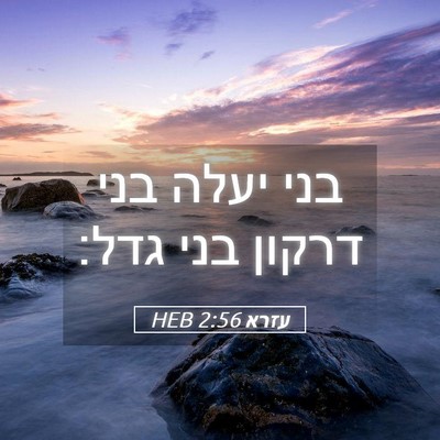 Picture 05 - עזרא 2:56 HEB - בני יעלה בני דרקון בני - Bible Verse Picture