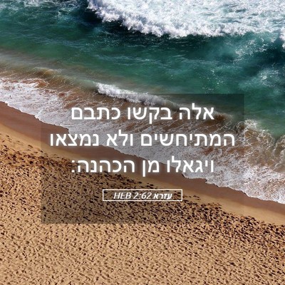 Picture 05 - עזרא 2:62 HEB - אלה בקשו כתבם המתיחשים ולא - Bible Verse Picture