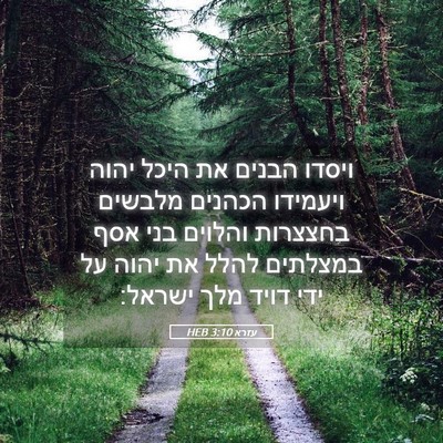 Picture 05 - עזרא 3:10 HEB - ויסדו הבנים את היכל יהוה - Bible Verse Picture