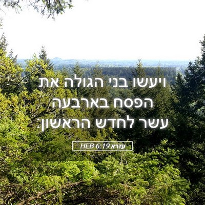 Picture 05 - עזרא 6:19 HEB - ויעשו בני הגולה את הפסח - Bible Verse Picture