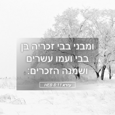 Picture 05 - עזרא 8:11 HEB - ומבני בבי זכריה בן בבי ועמו - Bible Verse Picture
