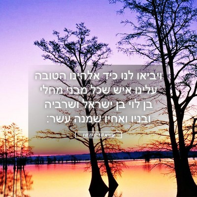 Picture 05 - עזרא 8:18 HEB - ויביאו לנו כיד אלהינו - Bible Verse Picture