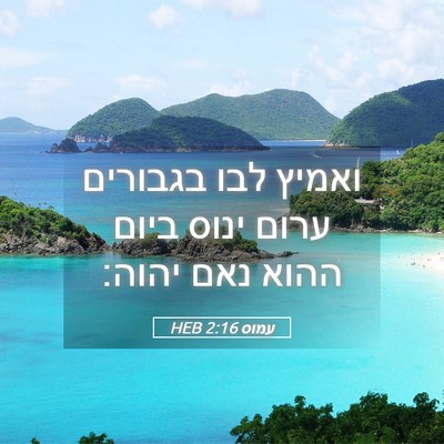Picture 05 - עמוס 2:16 HEB - ואמיץ לבו בגבורים ערום - Bible Verse Picture