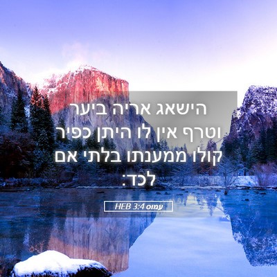 Picture 05 - עמוס 3:4 HEB - הישאג אריה ביער וטרף אין לו - Bible Verse Picture