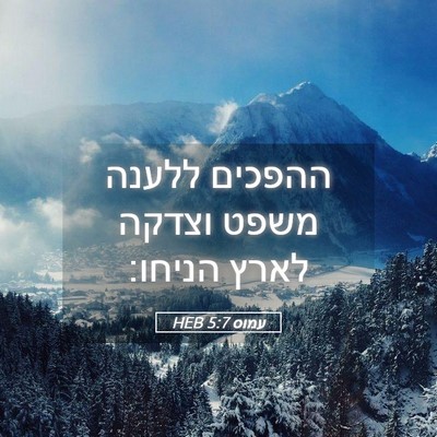 Picture 05 - עמוס 5:7 HEB - ההפכים ללענה משפט וצדקה - Bible Verse Picture