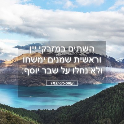 Picture 05 - עמוס 6:6 HEB - השתים במזרקי יין וראשית - Bible Verse Picture