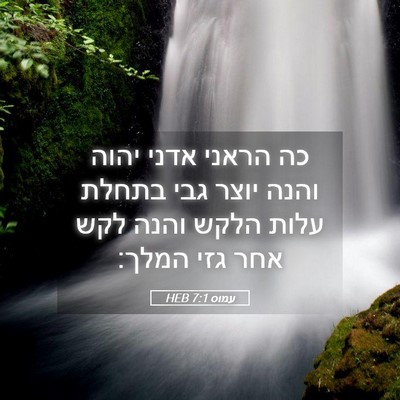 Picture 05 - עמוס 7:1 HEB - כה הראני אדני יהוה והנה - Bible Verse Picture