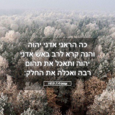 Picture 05 - עמוס 7:4 HEB - כה הראני אדני יהוה והנה קרא - Bible Verse Picture